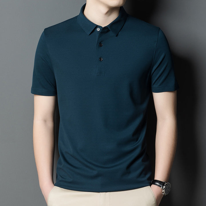 Herren hochwertiges Kurzarm-Polohemd aus atmungsaktiver Baumwolle Aliams