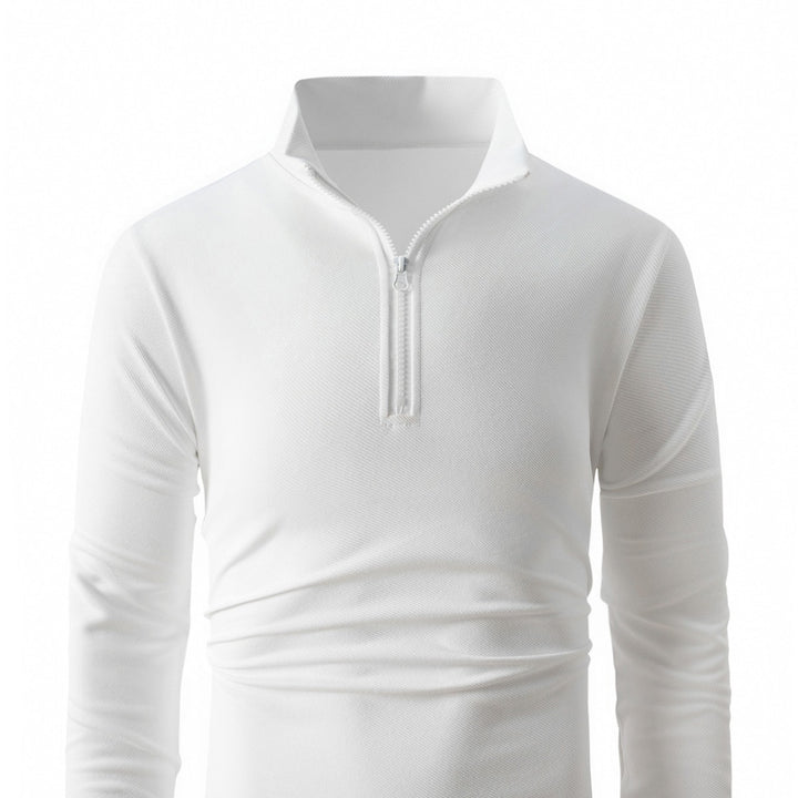 Herren Sportliches Langarmshirt mit halben Reißverschluss Aliams