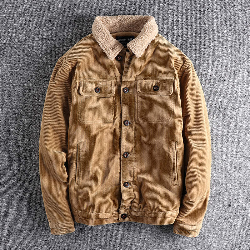 Herren Cordjacke mit kuscheligem Futter und praktischen Taschen Aliams