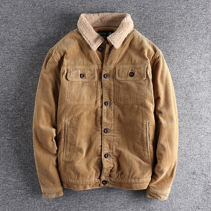 Herren Cordjacke mit kuscheligem Futter und praktischen Taschen Aliams