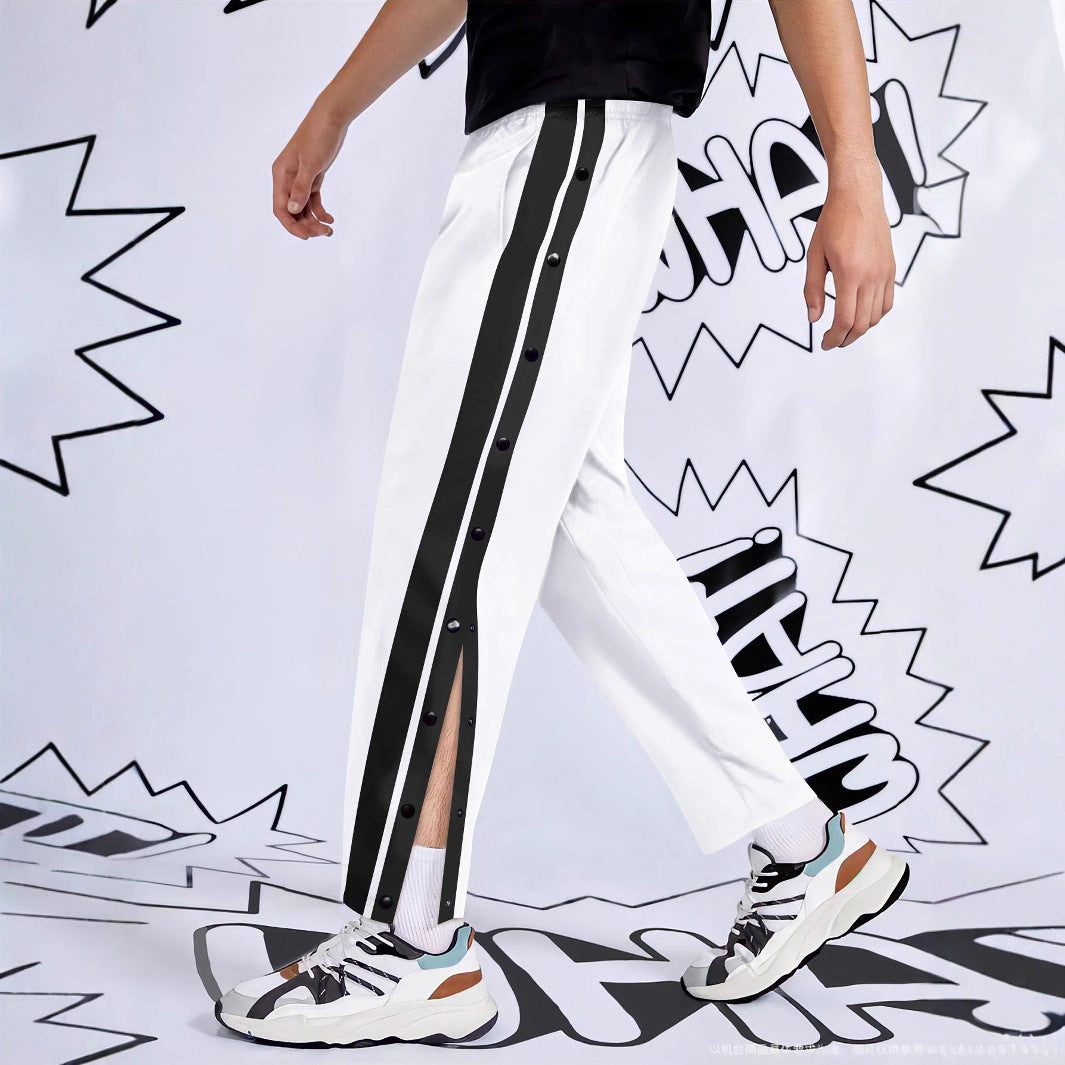 Herren Sportliche Jersey-Hose mit Druckknöpfen Aliams