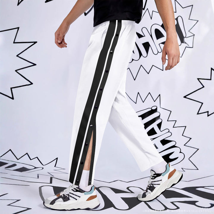 Herren Sportliche Jersey-Hose mit Druckknöpfen Aliams