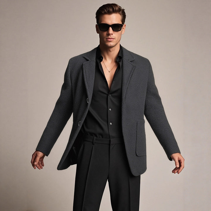 Herren eleganter strukturierter Blazer mit praktischen Taschen Aliams