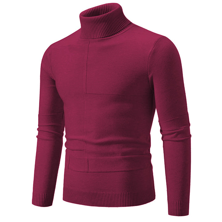 Herren eleganter Rollkragenpullover mit modernem Zopfmuster Aliams