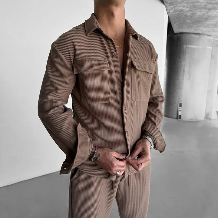 Herren utility Hemdbluse mit doppelten Brusttaschen Aliams