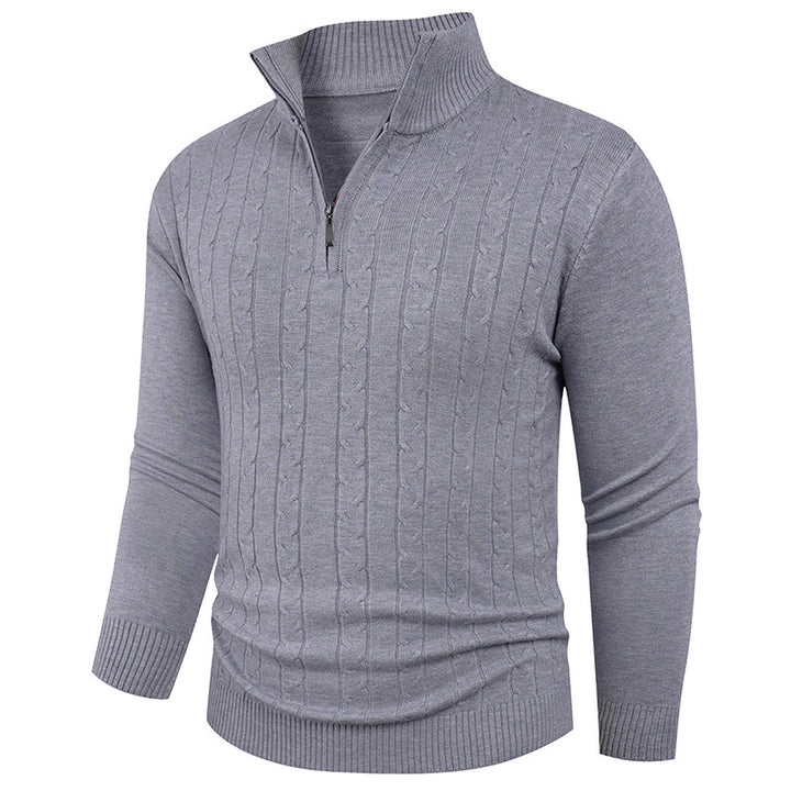 Herren Strukturierter Pullover mit ZIP-Kragen Aliams