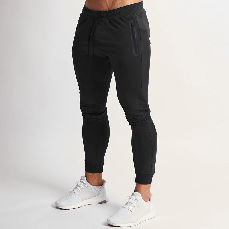 Herren Slim Fit Jogginghose mit Reißverschlusstaschen und elastischem Bund Aliams