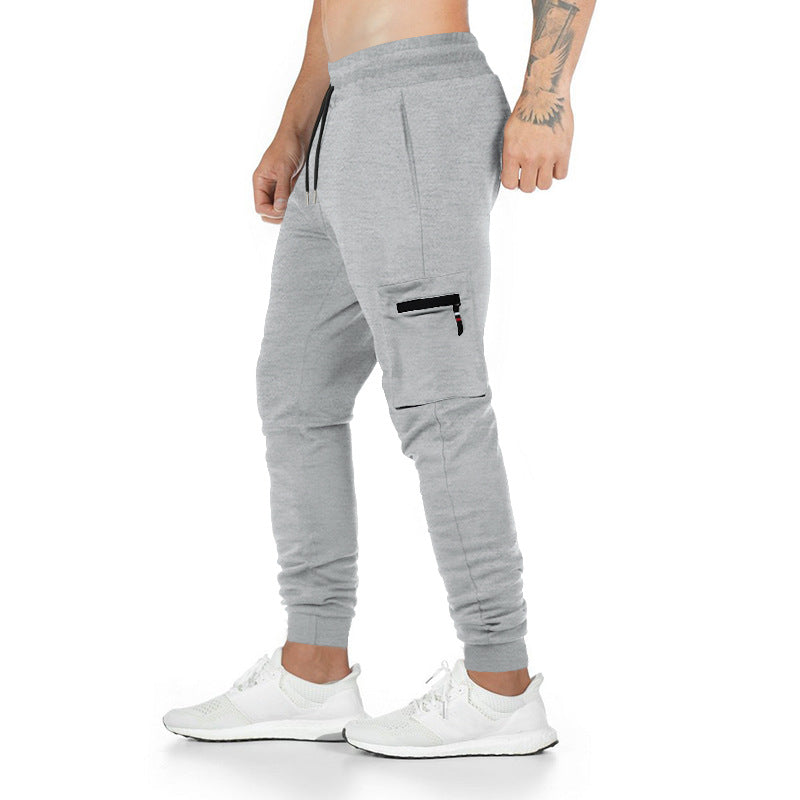 Herren Sportliche Cargo-Hose mit seitlichen Reißverschlusstaschen und elastischem Bund Aliams
