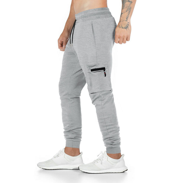 Herren Sportliche Cargo-Hose mit seitlichen Reißverschlusstaschen und elastischem Bund Aliams