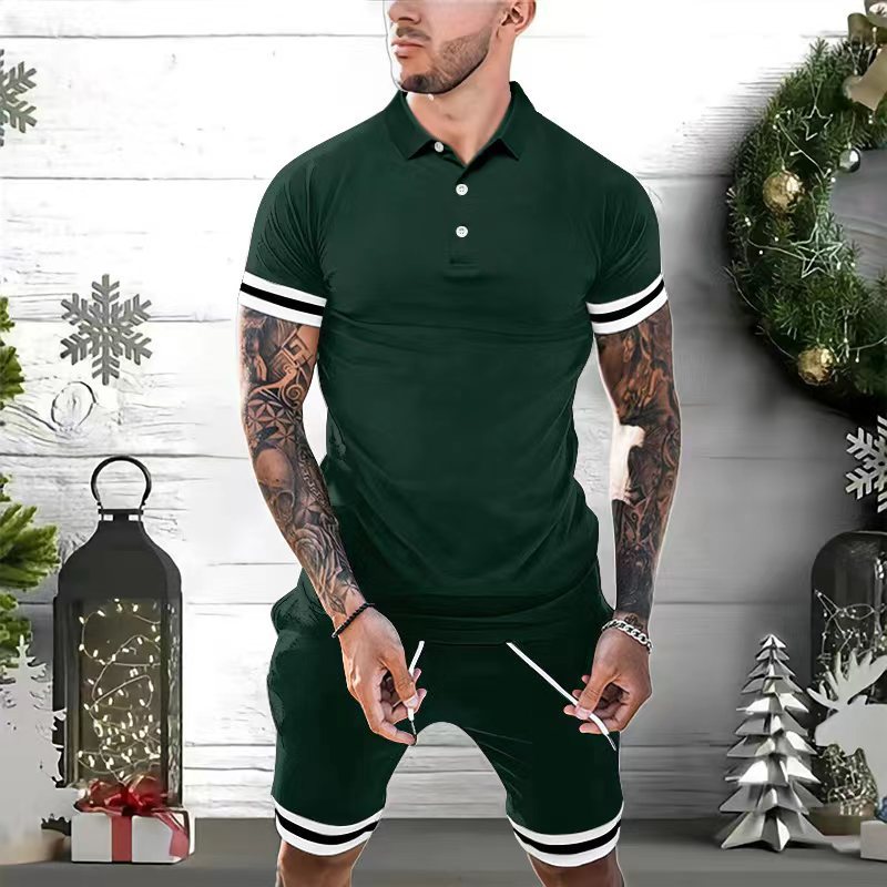 Herren Sportliches Poloshirt und Shorts-Set Aliams