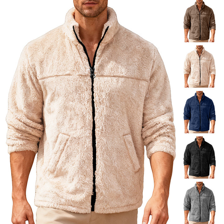 Herren Fleecejacke mit hohem Kragen und weichem Innenfutter Aliams