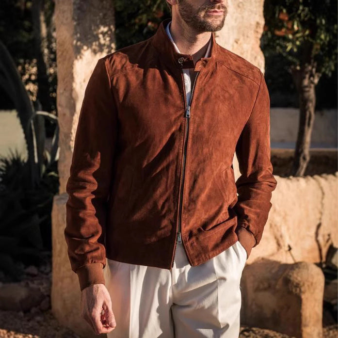 Herren Stilvolle Suedejacke Aliams