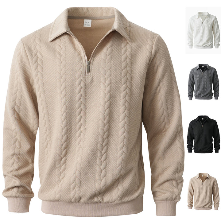 Herren eleganter Strickpullover mit Reißverschluss Aliams