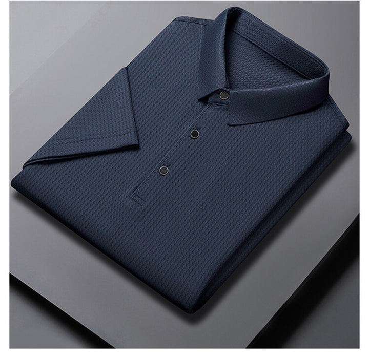 Herren elegantes Polohemd mit strukturiertem Kragen und funktionalen Eigenschaften Aliams