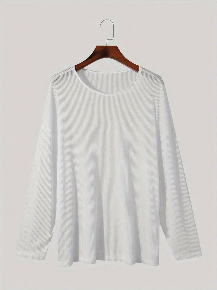 Damen Langarmshirt mit strukturiertem Rippenmuster und lässigem Schnitt Aliams