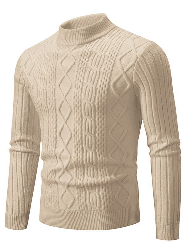 Herren Rollkragenpullover mit strukturiertem Rippdesign Aliams