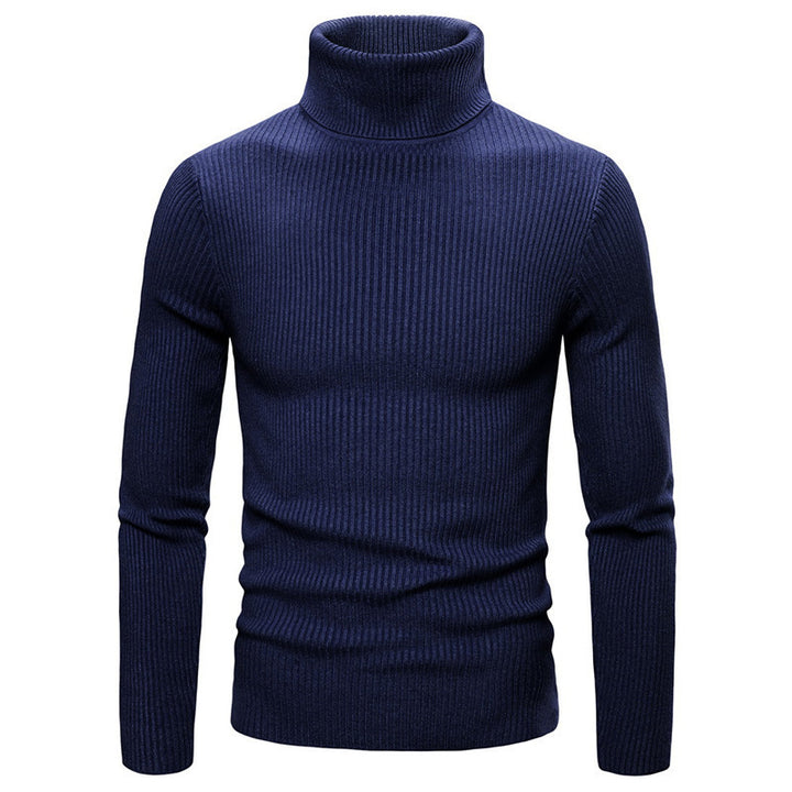 Herren Stehkragen Pullover aus feiner Rippenstrick Aliams