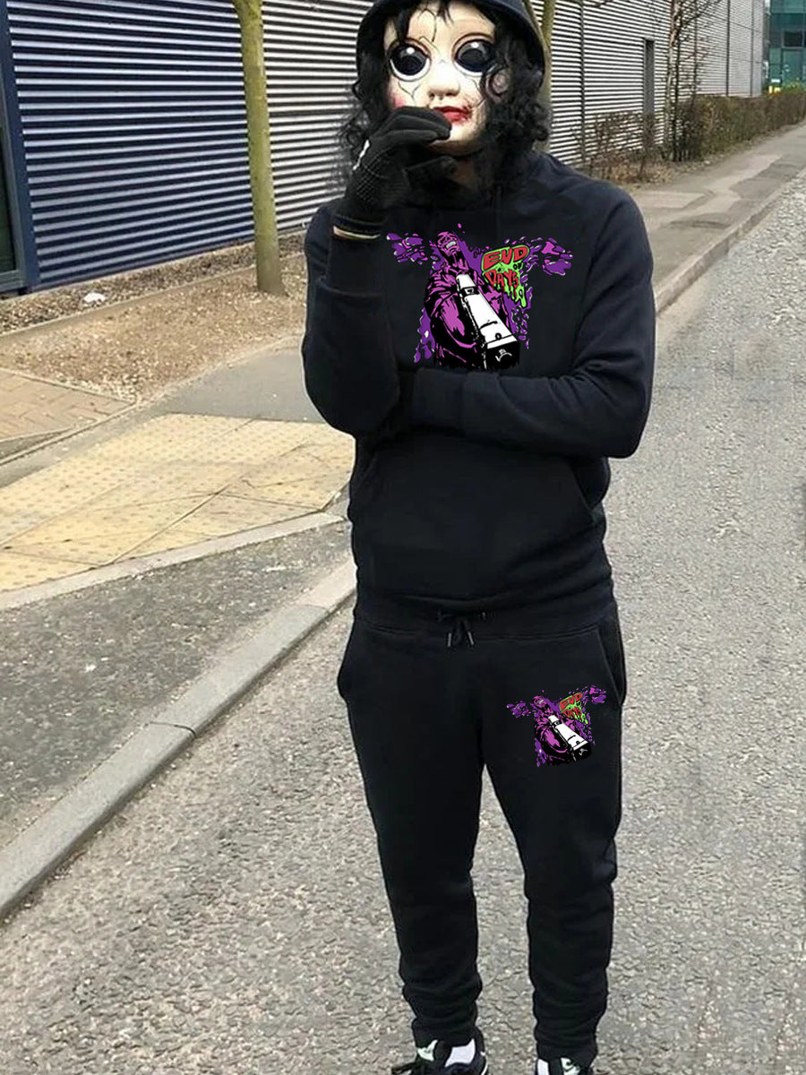 Herren Urbaner Kapuzenpullover mit grafischem Design und Jogginghose Aliams