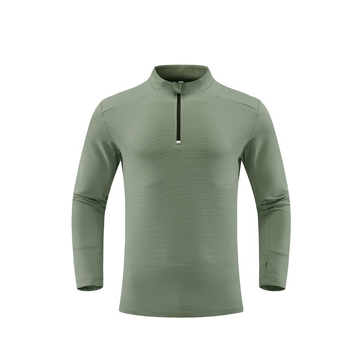 Herren atmungsaktives Langarm Funktionsshirt mit Stehkragen Aliams