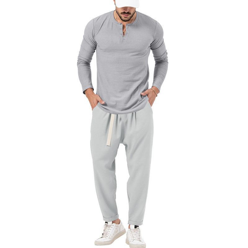 Herren Freizeit-Loungewear-Set mit bequemem Schnitt und praktischen Taschen Aliams