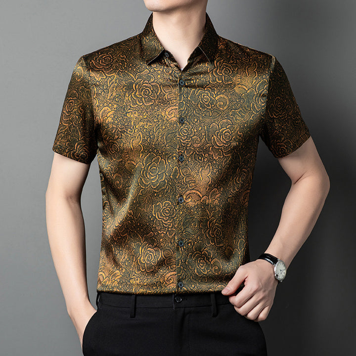 Herren Kurzarmhemd im floralen Design Aliams