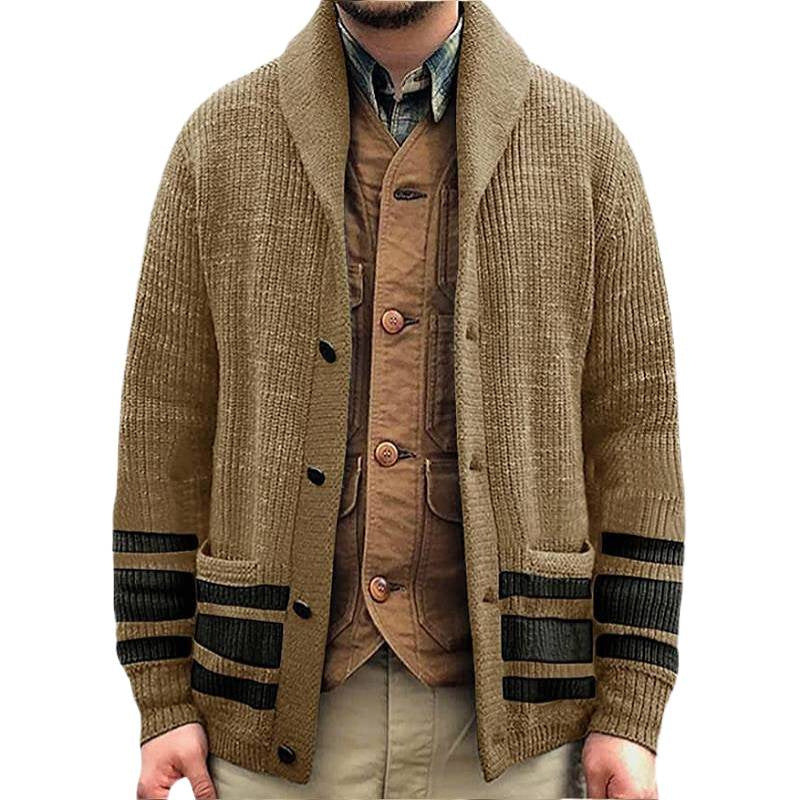 Herren Grobstrickcardigan mit modernen Details und praktischen Taschen Aliams