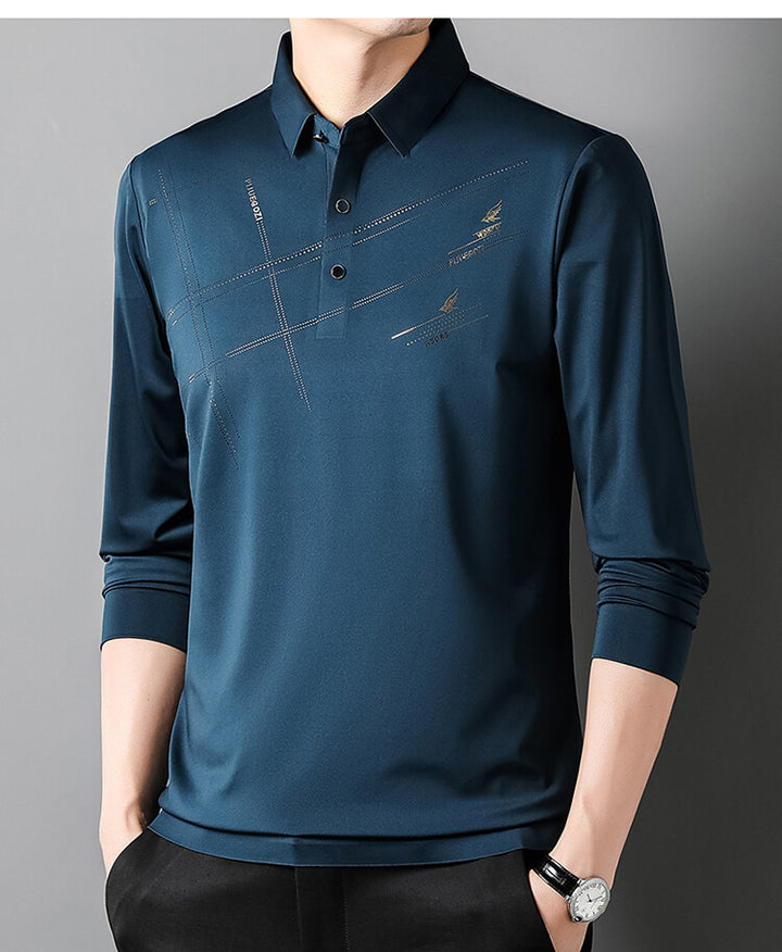 Herren Sportliches Langarm Poloshirt mit innovativem Design Aliams