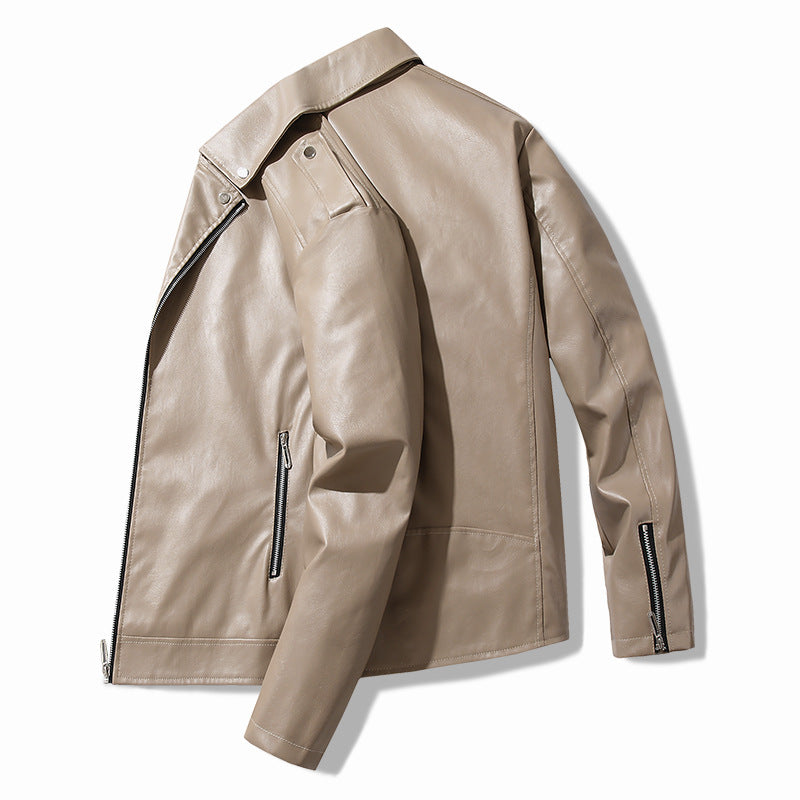 Herren elegante Bikerjacke aus Kunstleder Aliams