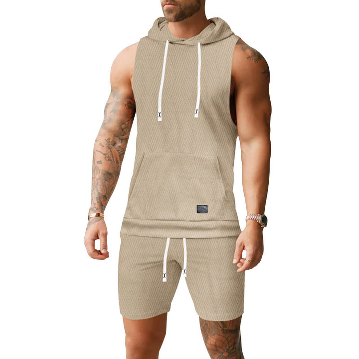 Herren Sportliches Kurzarm-Hoodie-Set Aliams