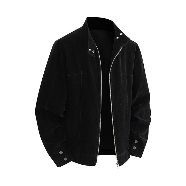 Herren Freizeitjacke aus weichem Kunstleder mit praktischem Kragen und Reißverschluss Aliams