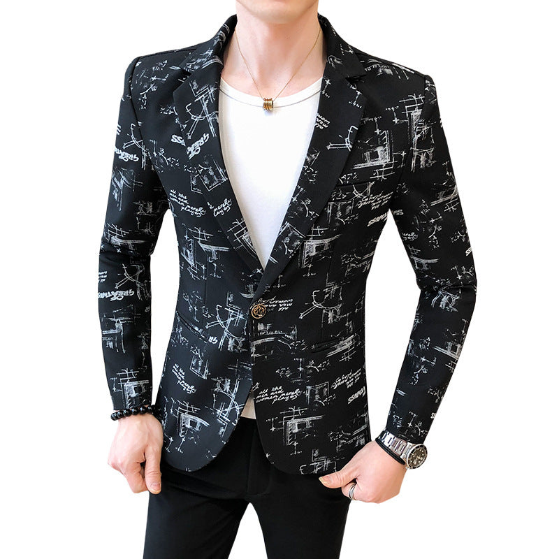 Herren eleganter Designer-Blazer mit modernem Print Aliams