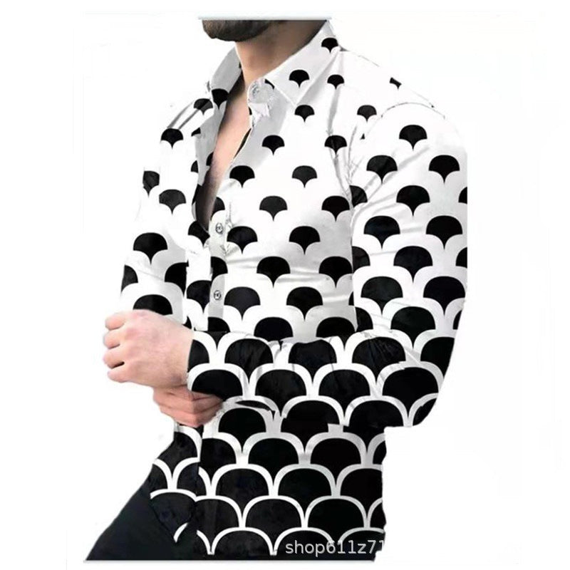 Herren Hemd mit auffälligem Punktmuster Aliams