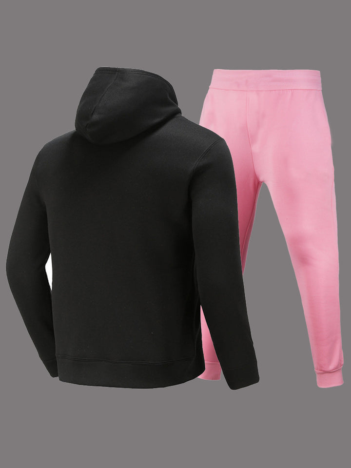 Herren Sportliches Hoodie und Jogginghose Set mit kreativem Engel-Motiv Aliams
