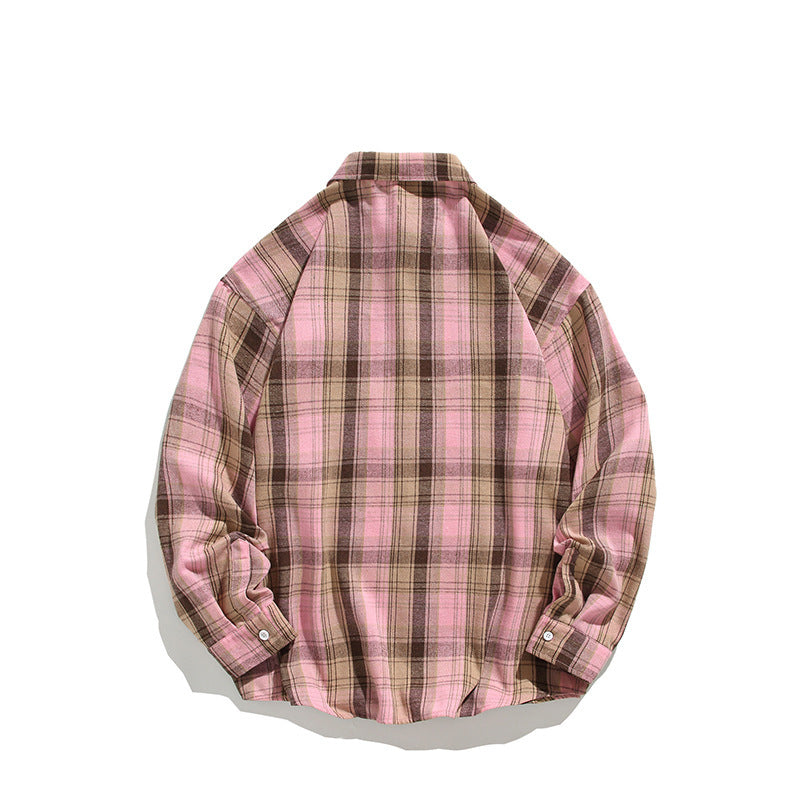 Herren kariertes Freizeithemd mit offenem Kragen und Brusttasche Aliams