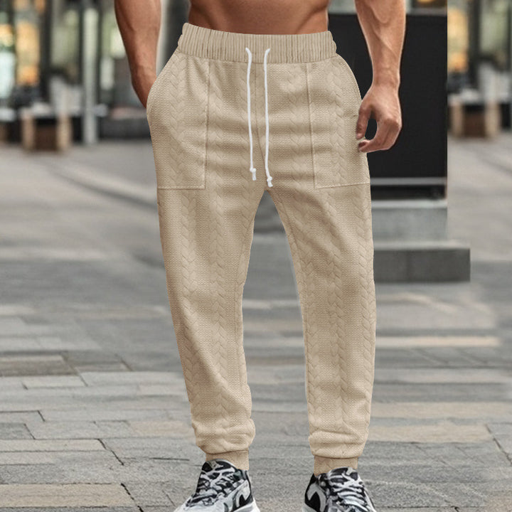 Herren bequeme Jogginghose mit strukturiertem Design und elastischem Bund Aliams