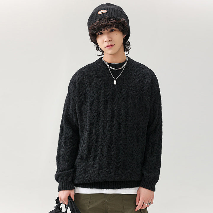 Herren Grobstrickpullover mit klassischem Muster Aliams