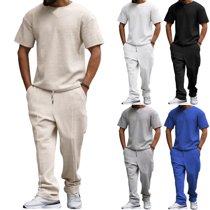 Herren Freizeit-Set aus atmungsaktivem Strukturstoff mit praktischen Taschen Aliams