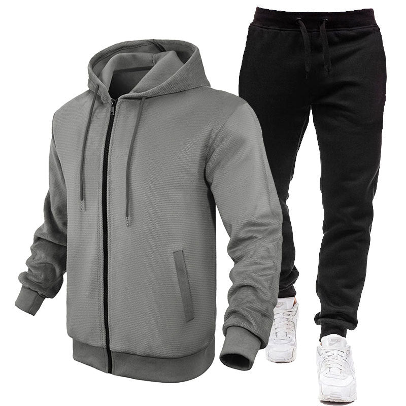 Herren Sportlicher Hoodie- und Jogginganzug mit Fleece-Futter und praktischen Taschen Aliams