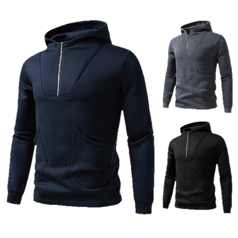Herren Kapuzenpullover mit modernem Zipper und praktischen Taschen Aliams