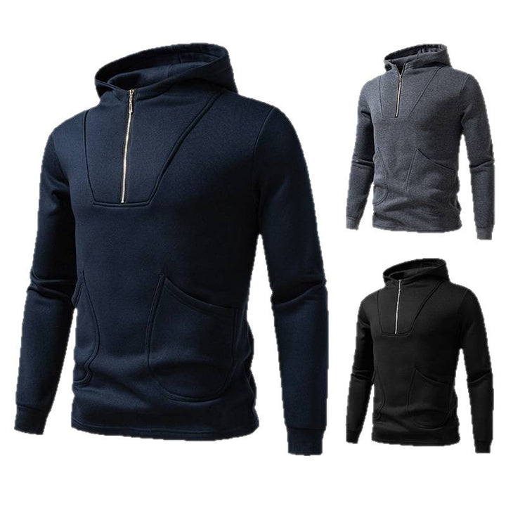 Herren Kapuzenpullover mit modernem Zipper und praktischen Taschen Aliams