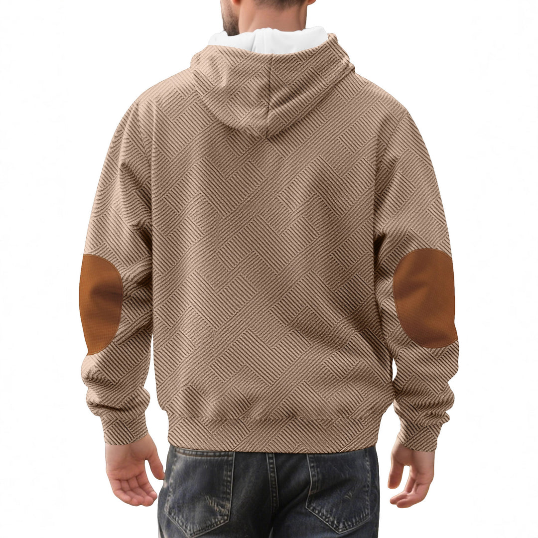 Herren Kapuzenpullover mit Knopfleiste und strukturiertem Design Aliams