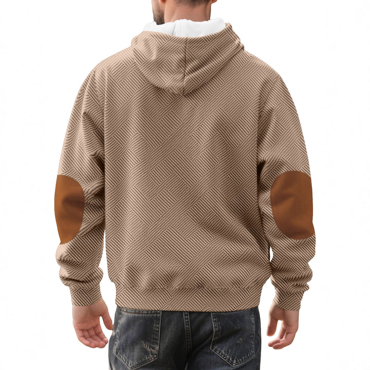 Herren Kapuzenpullover mit Knopfleiste und strukturiertem Design Aliams