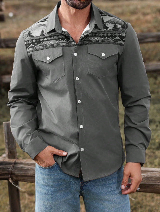 Herren Hemd mit kunstvollem Naturmotiv Aliams