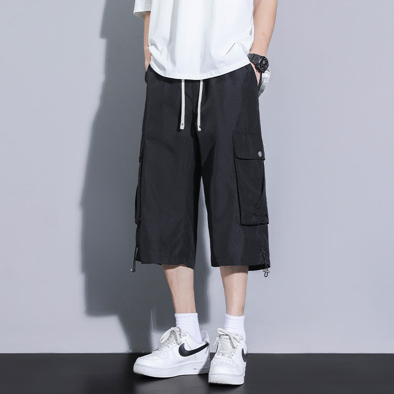 Herren praktische Cargo-Shorts mit mehreren Taschen und verstellbarem Bund Aliams