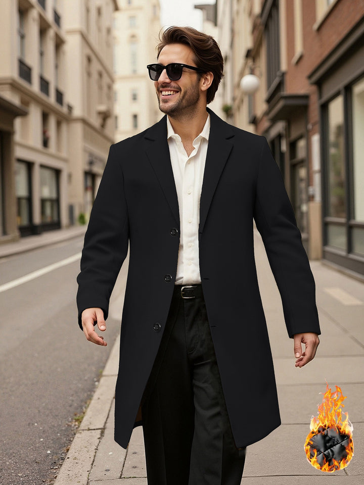 Herren eleganter doppelreihiger Mantel Aliams