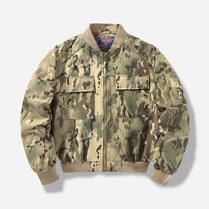 Herren Utility-Bomberjacke mit mehreren Taschen und modularem Design Aliams