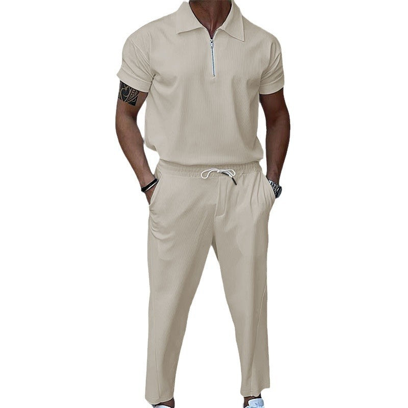 Herren Elegantes Polo- und Chino-Set aus atmungsaktiver Baumwolle Aliams