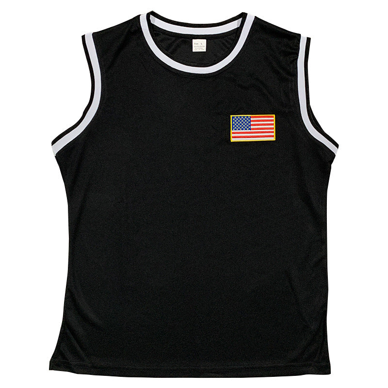 Herren sportliches Tanktop und Shorts-Set mit dekorativem Flaggenmotiv Aliams