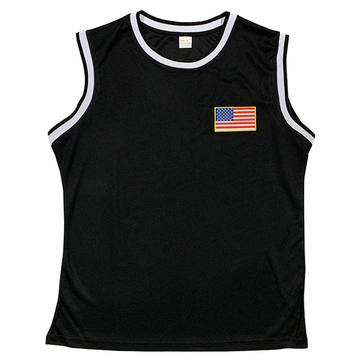 Herren sportliches Tanktop und Shorts-Set mit dekorativem Flaggenmotiv Aliams