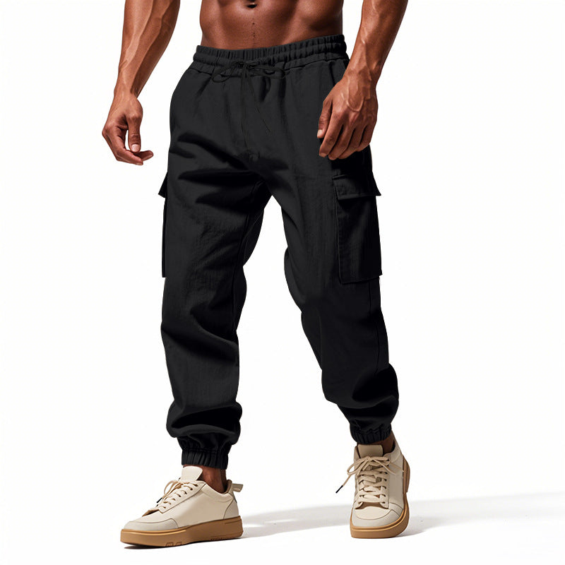 Herren Cargo-Jogginghose mit elastischem Bund und praktischen Taschen Aliams